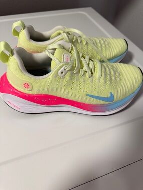 Nike Kids' Neon Yellow & Pink Gradient React Sneakers